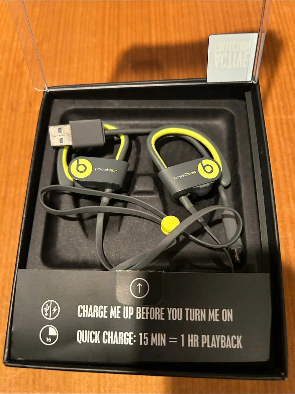 Beats Powerbeats Wireless Earphones - Gray with Neon Yellow